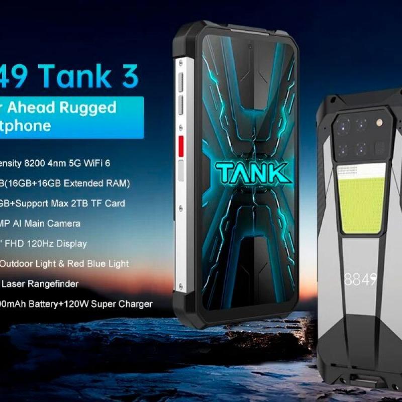 Unihertz 8849 Tank 3 — защищённый смартфон с аккумулятором на 23 800 мАч и быстрой зарядкой на 120 Вт